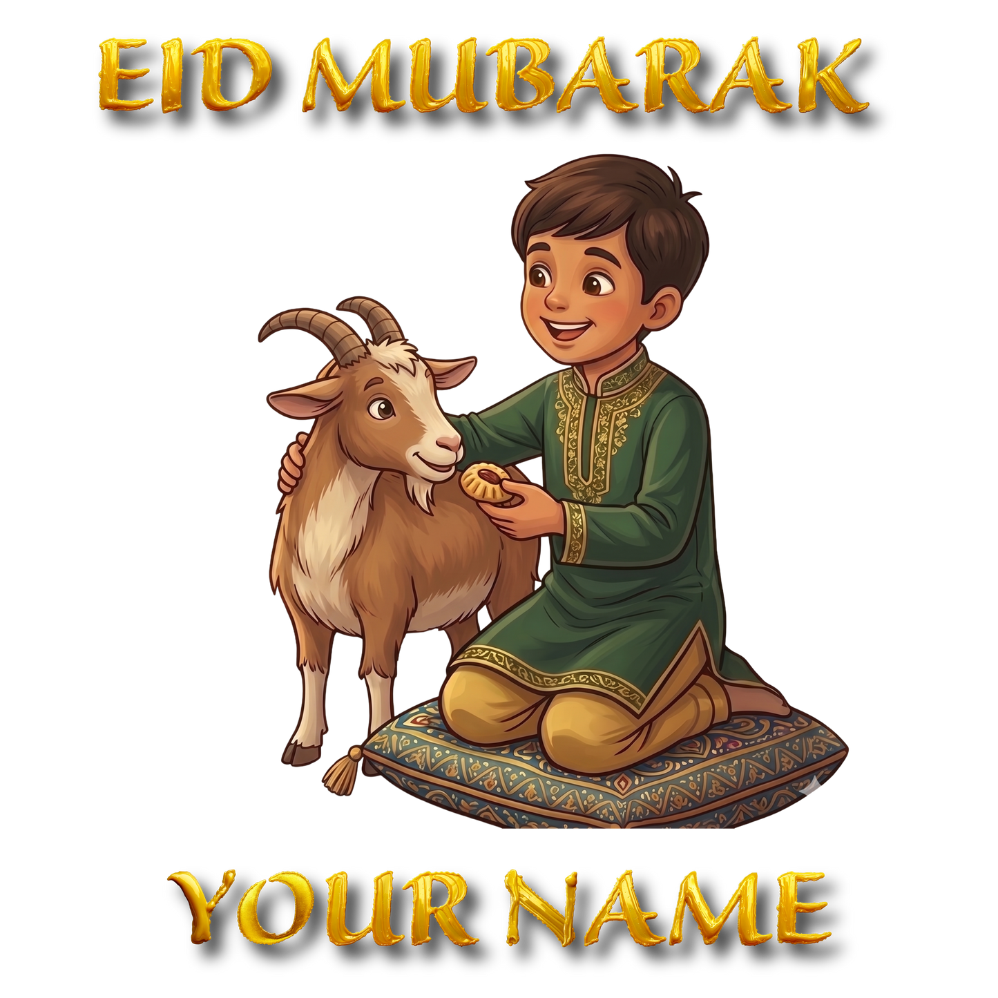 Premium Personalized Eid T-Shirt for Kids – Custom Name Printing - SP 001