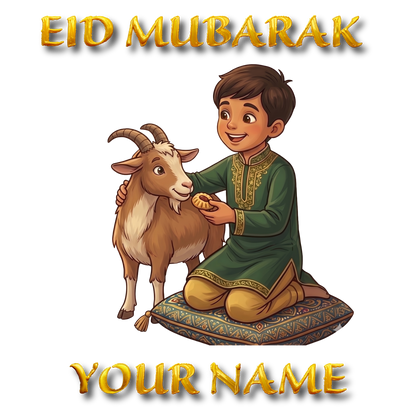 Premium Personalized Eid T-Shirt for Kids – Custom Name Printing - SP 001