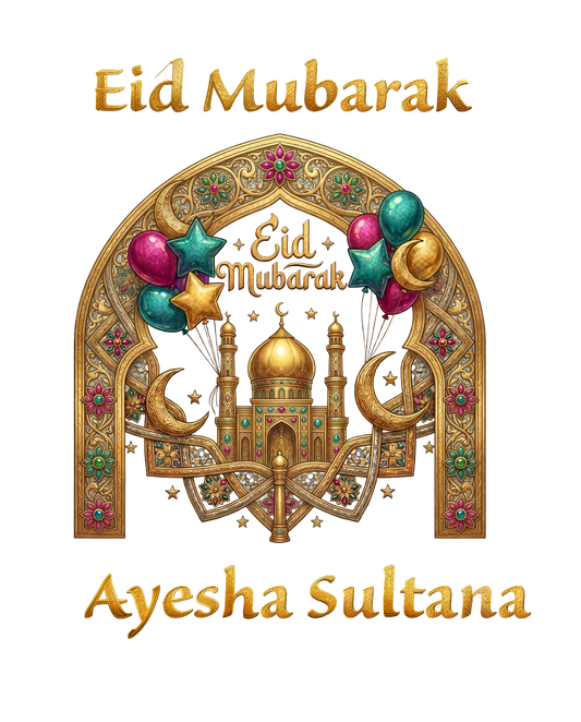Premium Personalized Eid T-Shirt for Kids – Custom Name Printing - SP 010